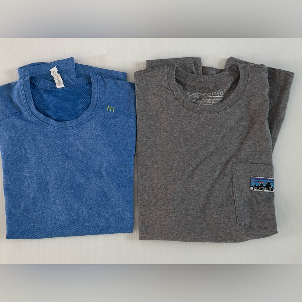Lululemon Patagonia T-Shirt Lot Men’s Size L Metal Vent Tech Running Stretch